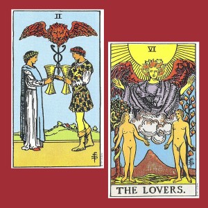the lovers and the two of cups in tarot