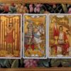 Golden art nouveau tarot cards career spread