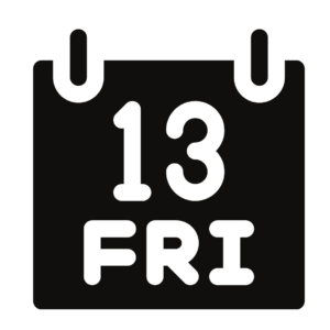 Calendar showing Friday the 13th