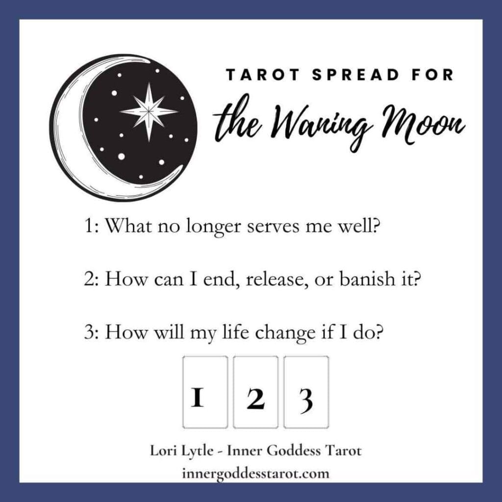 Tarot card spread for the waning moon Inner Goddess Tarot