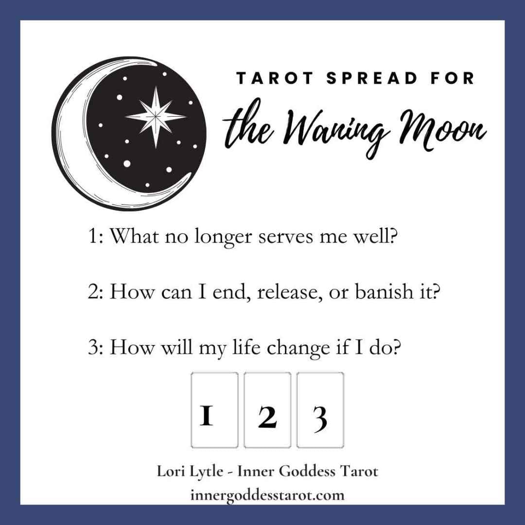 Tarot card spread for the waning moon Inner Goddess Tarot